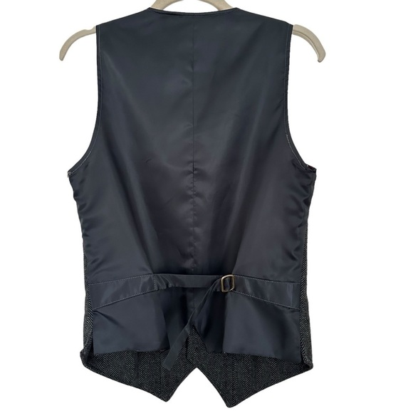TOMMY HILFIGER HERRINGBONE NOTCHED WOOL BLEND VEST SIZE SMALL - Picture 2 of 16
